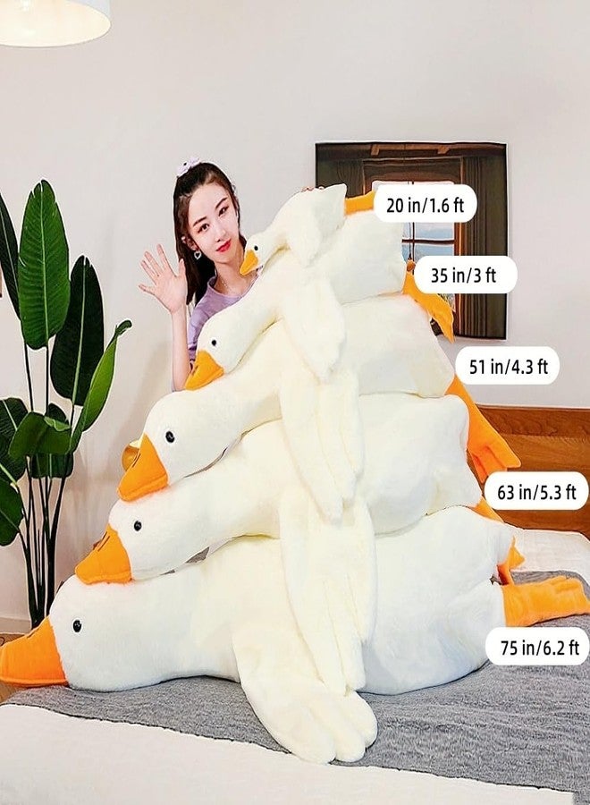 BXEBUI Giant White Goose Plush 35 in, Very Huge Fat Goose Stuffed Animal Pillow, Soft Furry Swan Hugging Pillow Gifts for Everyone (35 in) - Image 2